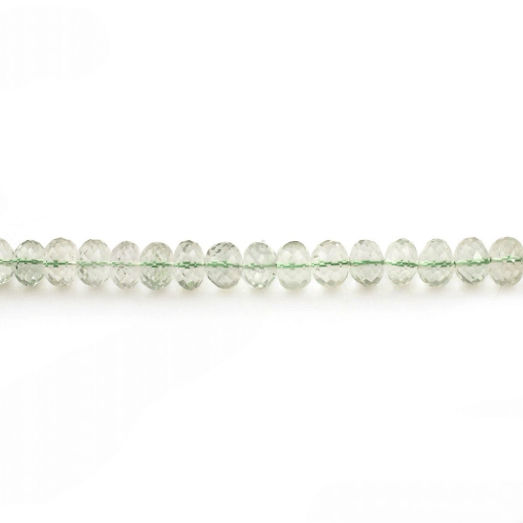 Natural Green Amethyst Round Faceted 9-10mm Beads 18inch 6 strands