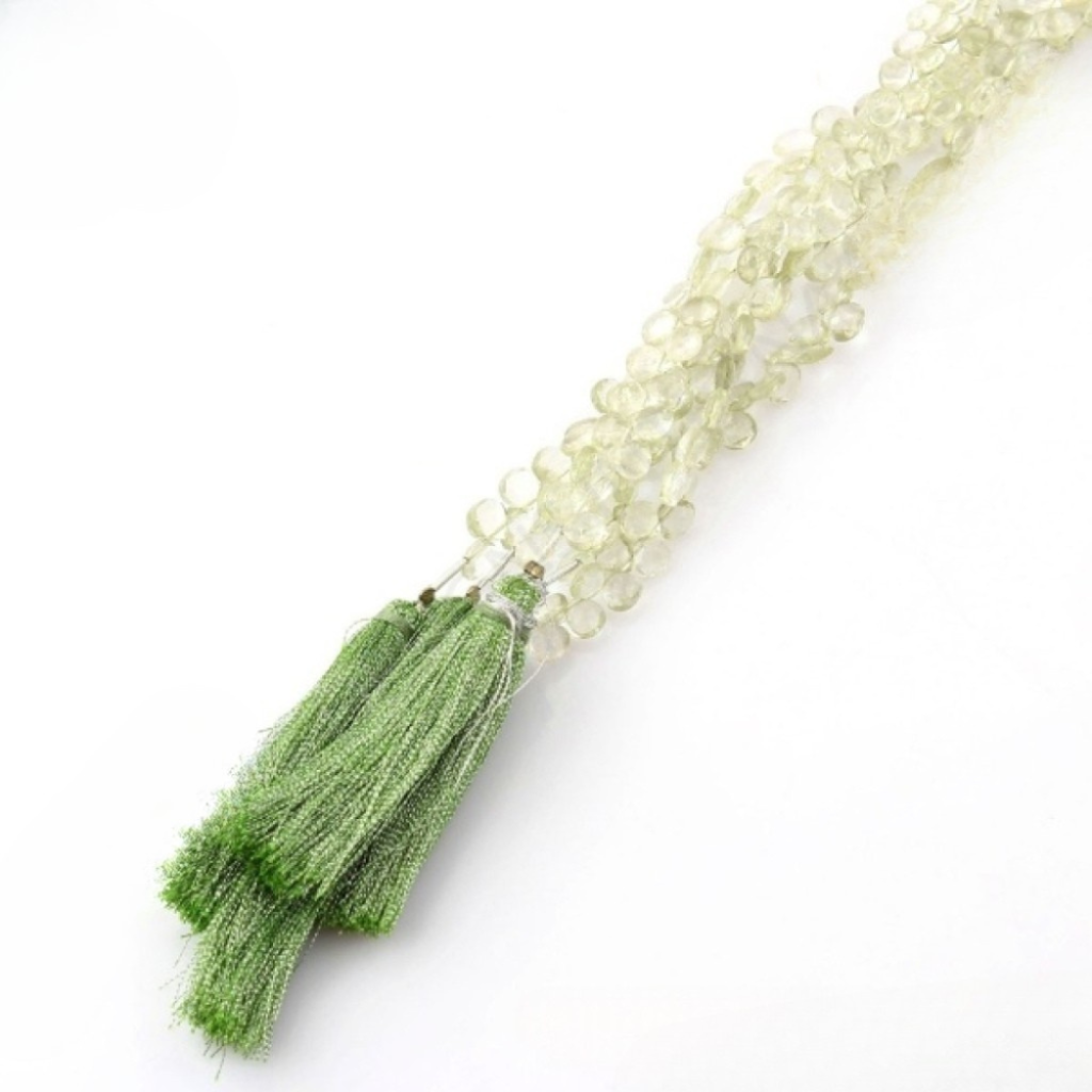 Natural Green Amethyst Faceted Beads, 7mm Approx.