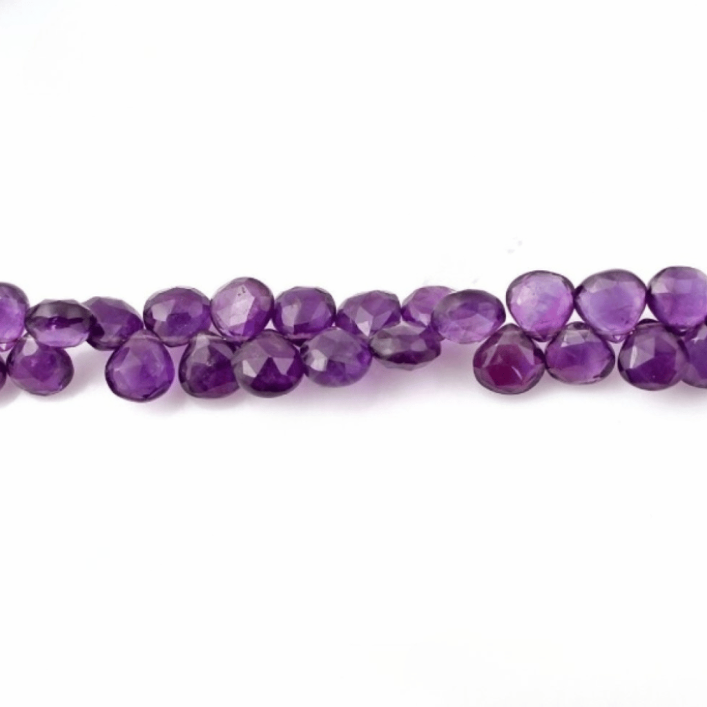 Natural Amethyst Faceted Beads Heart Shape Beads 8-11.5mm Approx Amethyst Beads