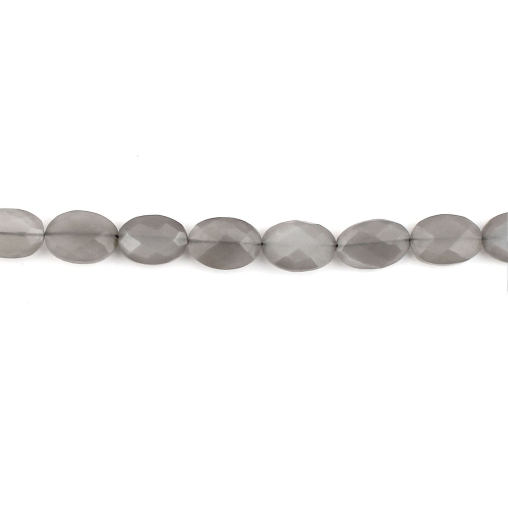 Gray Moonstone Faceted Oval Beads For Jewelry Making