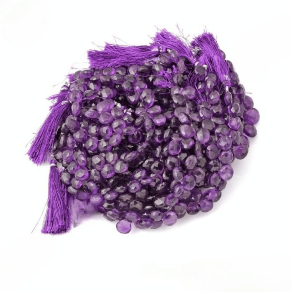 Natural Amethyst Faceted Beads Heart Shape Beads 8-11.5mm Approx Amethyst Beads
