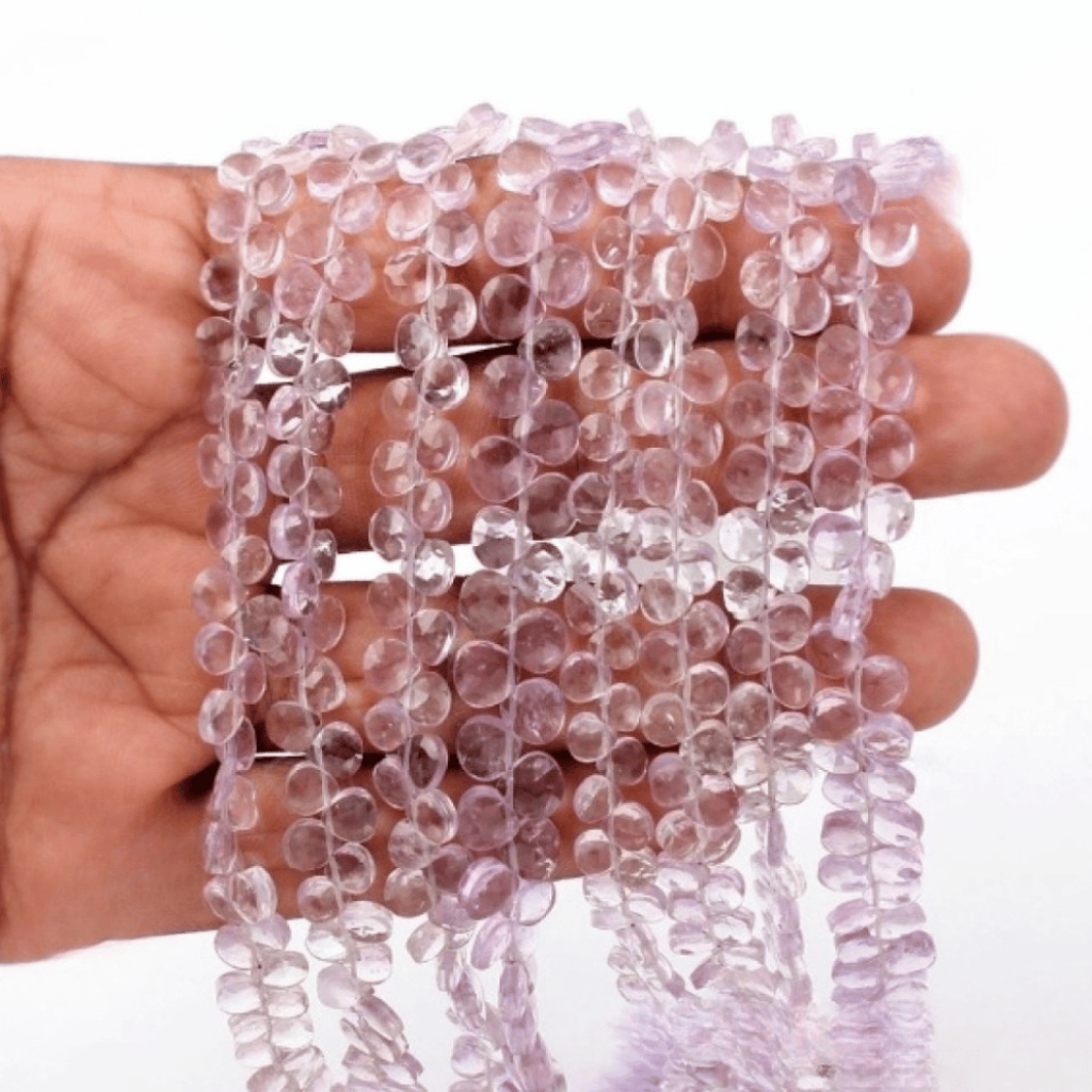 Natural Pink Amethyst Heart Shape Faceted 6mm Approx Beads