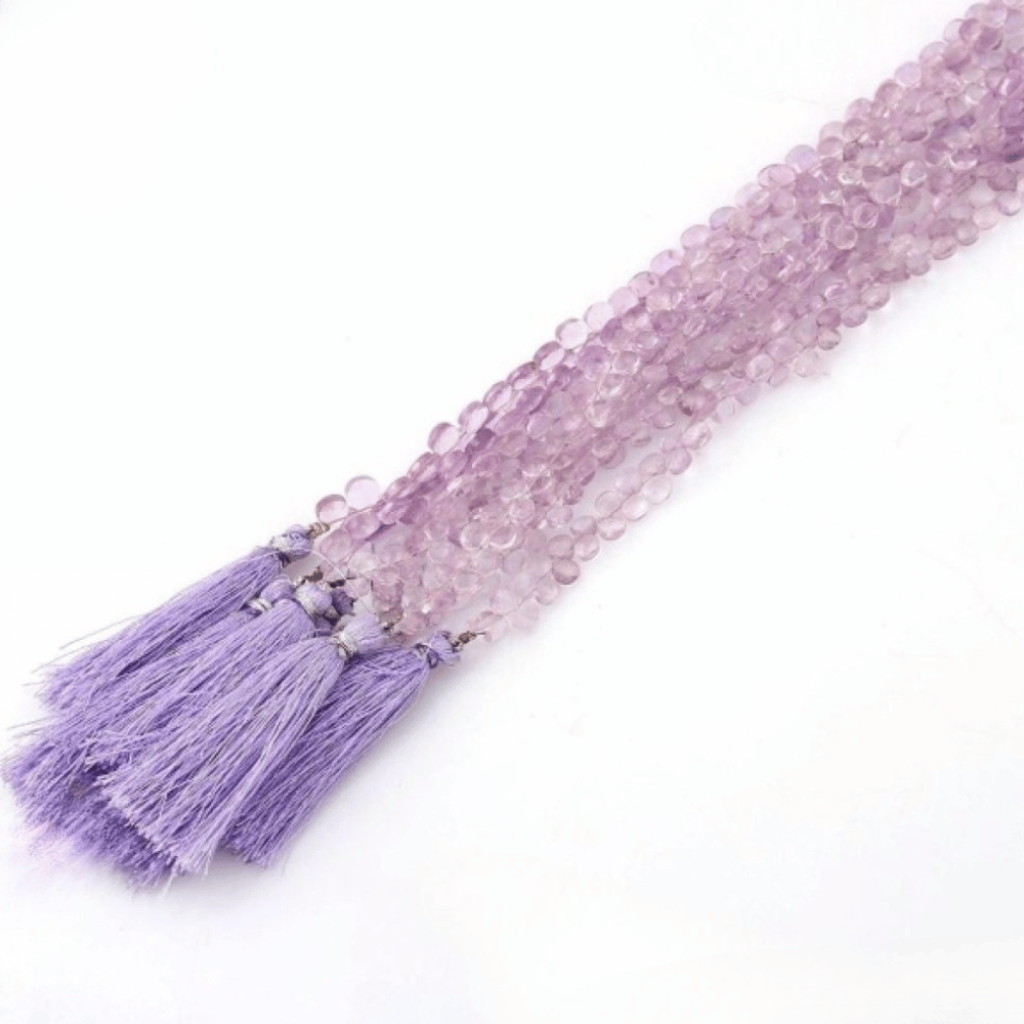 Natural Pink Amethyst Heart Shape Faceted 6mm Approx Beads