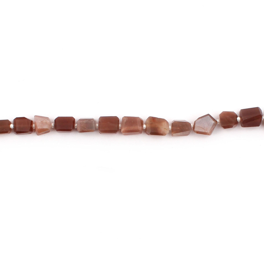 Chocolate Moonstone Handmade Faceted Tumbles 16 Inches Beads