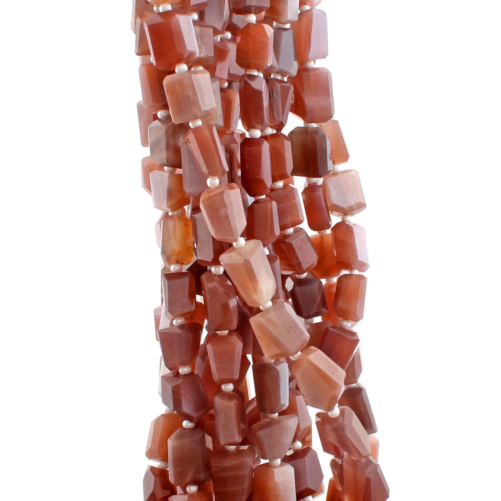 Chocolate Moonstone Handmade Faceted Tumbles 16 Inches Beads