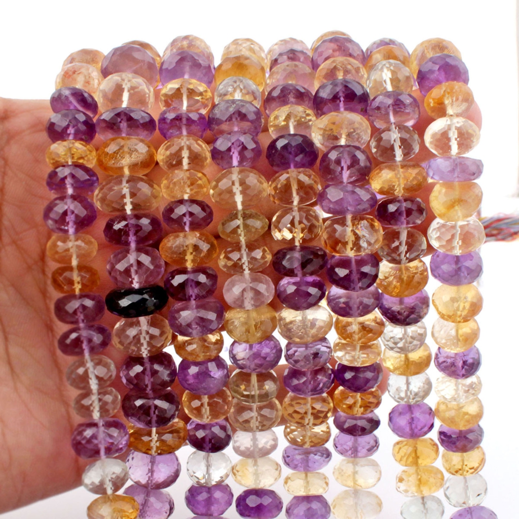 10-13mm Round Multi Quartz Handmade 8 Strands Beads 14 Inches