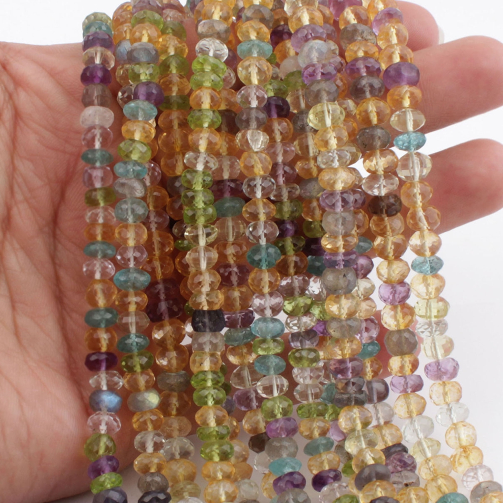 Top Quality Multi Quartz Round 6mm Faceted Gemstone Beads