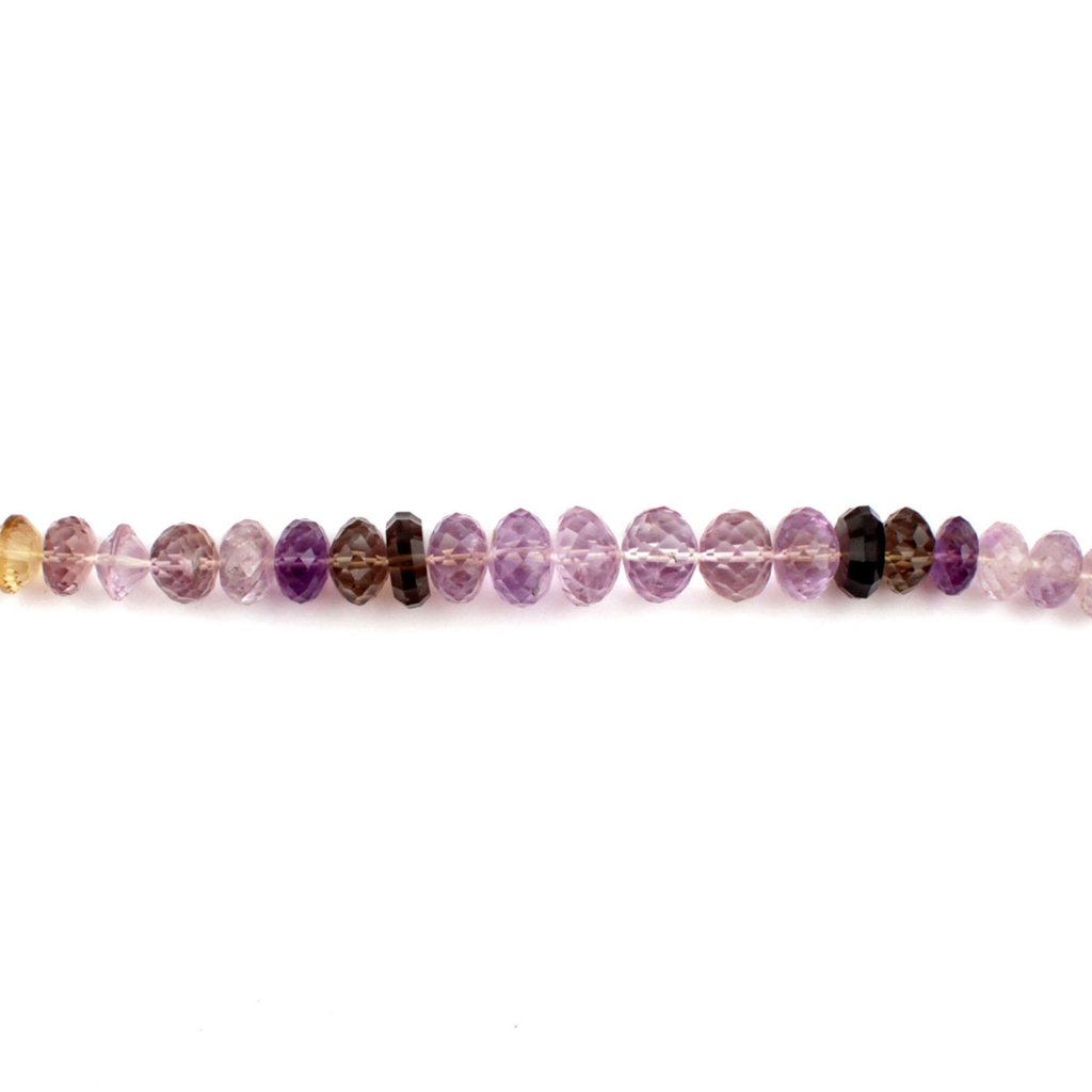 Natural Multi Quartz Round Faceted 2 Strands Beads For Jewelry