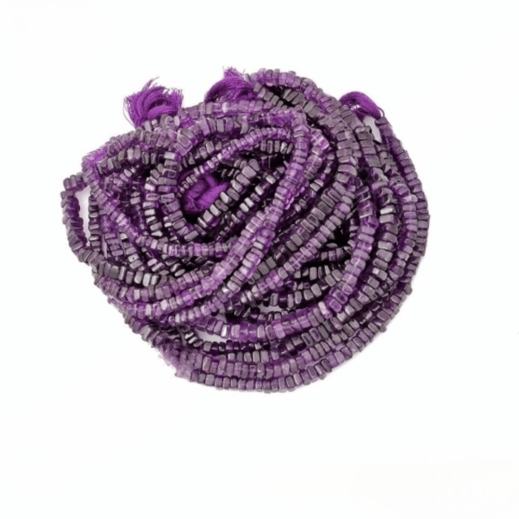 Amethyst Beads, Amethyst Gemstone Heishi Shape Beads 5mm Approx, Heishi Beads