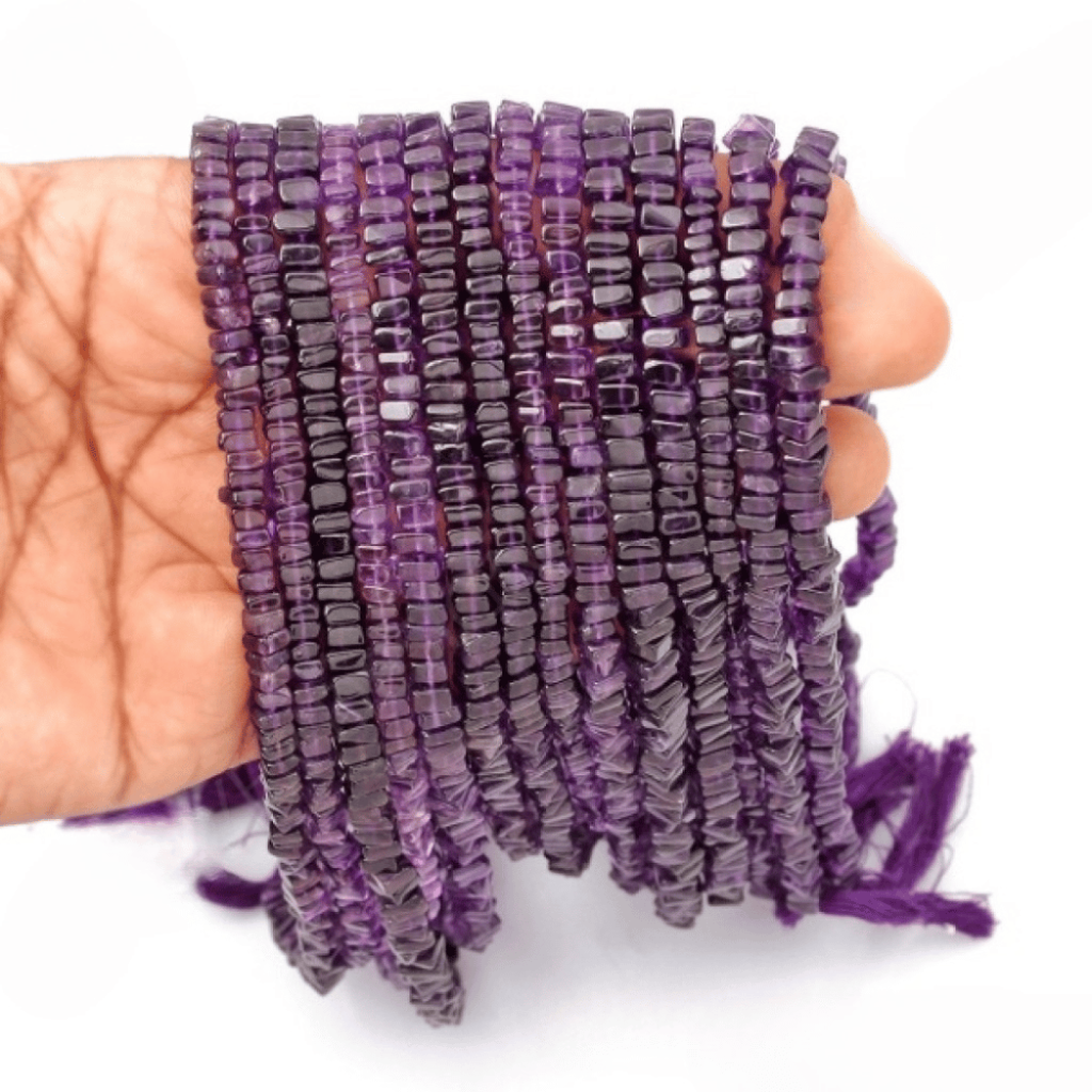 Amethyst Beads, Amethyst Gemstone Heishi Shape Beads 5mm Approx, Heishi Beads