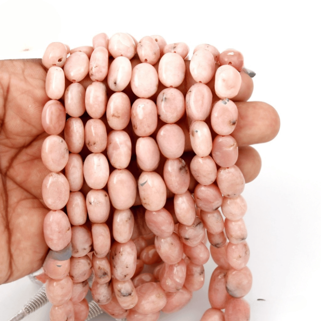 Natural Pink Opal Gemstone Beaded Necklace Nugget Shape 8.5-18mm Approx.