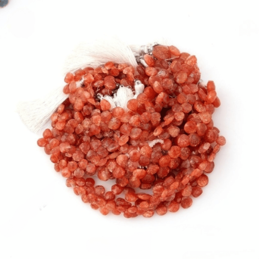 Natural Sunstone Beads, Faceted Beads, 6-8.5 mm Approx.