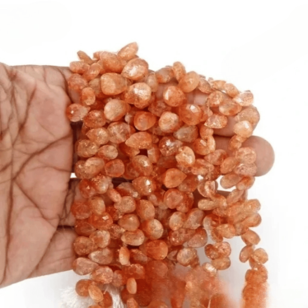 Sunstone Pear Shape Beads, 7 Strands Beads 7.5-12 mm Approx.