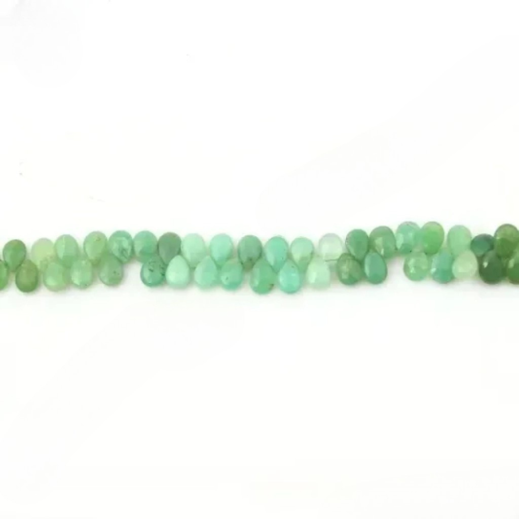 Natural Chrysoprase Pear Shape Gemstone Beads 7.5-10.5mm Approx.