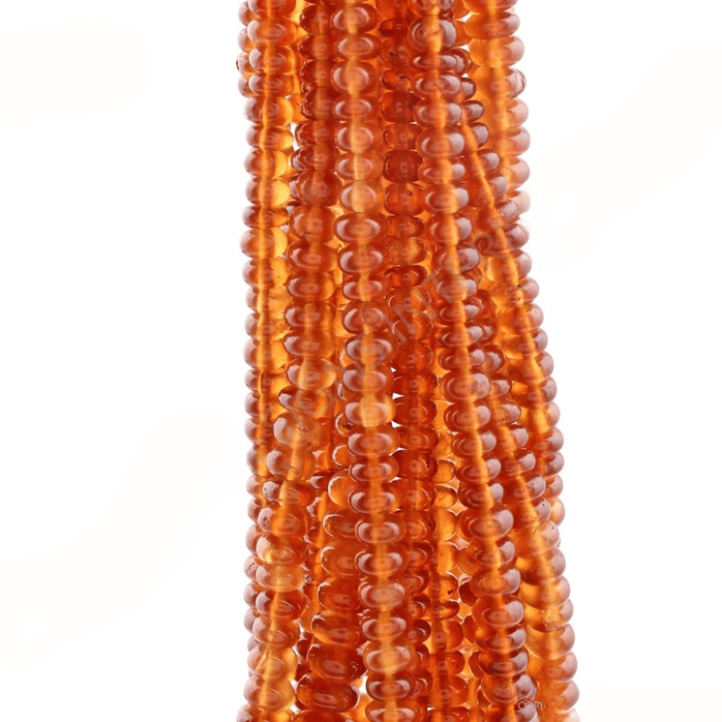 Hessonite Garnet Plain Round Gemstone Beads 5 Strands 17"