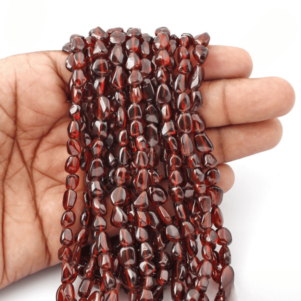 Natural Garnet Beads, 5-12mm Plain Tumbles Garnet 14 Strands