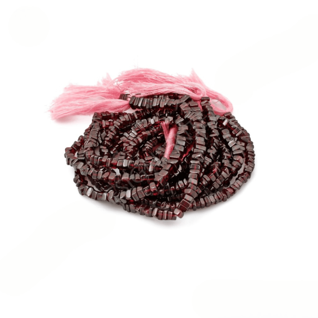 Garnet Beads, Rhodolite Garnet Gemstone Heishi Beads Square Shape 4-5mm Approx