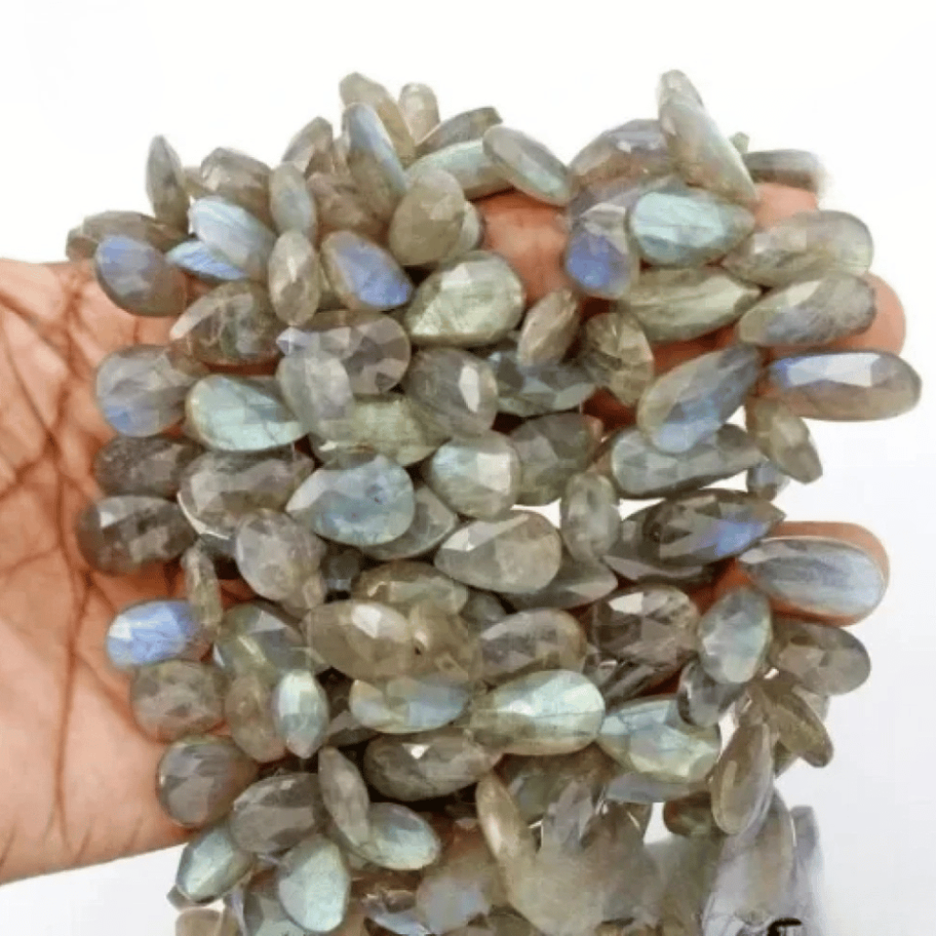 Natural Labradorite Pear Shape Gemstone Beads 16-25mm Approx.
