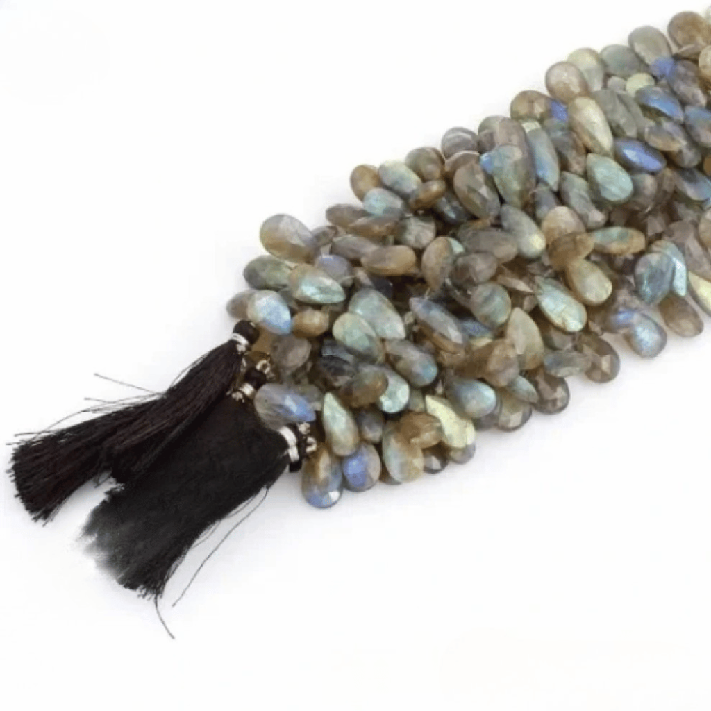 Natural Labradorite Pear Shape Gemstone Beads 16-25mm Approx.