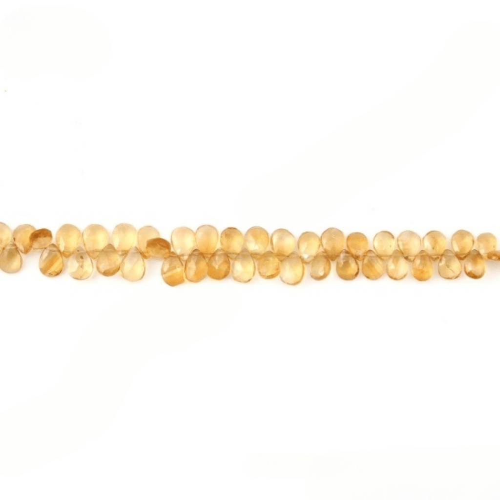 Natural Citrine Pear Shape Gemstone Beads, 6.5-11mm Approx.