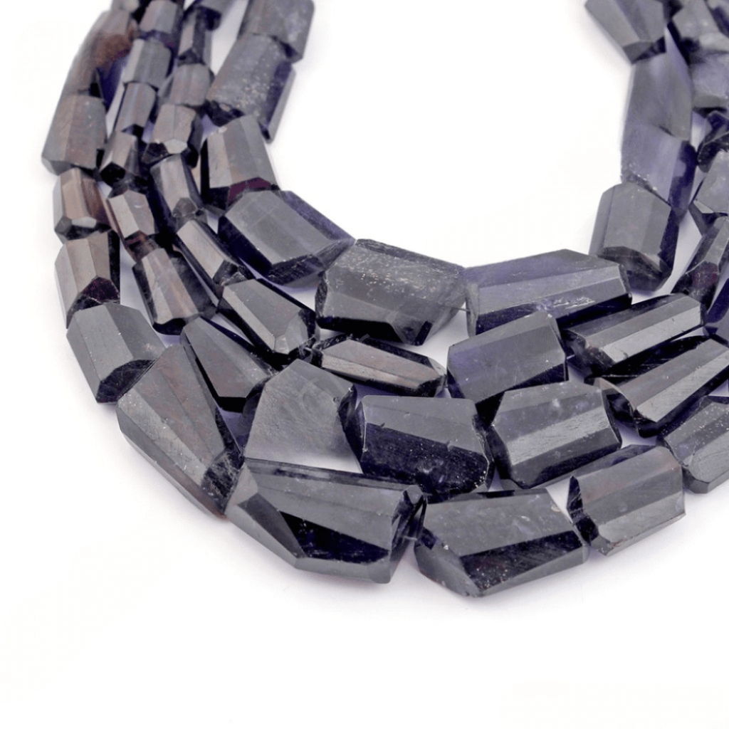 Natural Iolite Faceted Tumbles Gemstone 4 Strands Beads