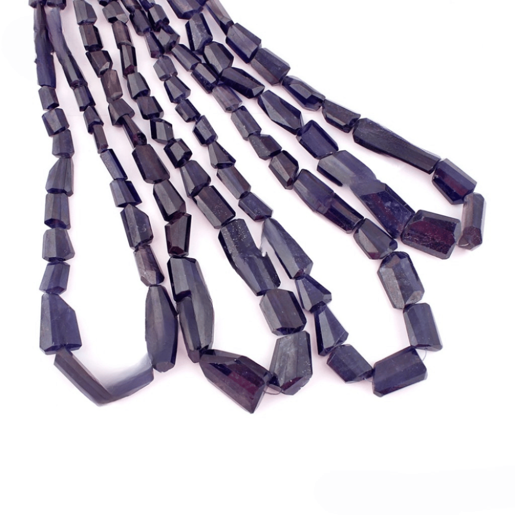 Natural Iolite Faceted Tumbles Gemstone 4 Strands Beads