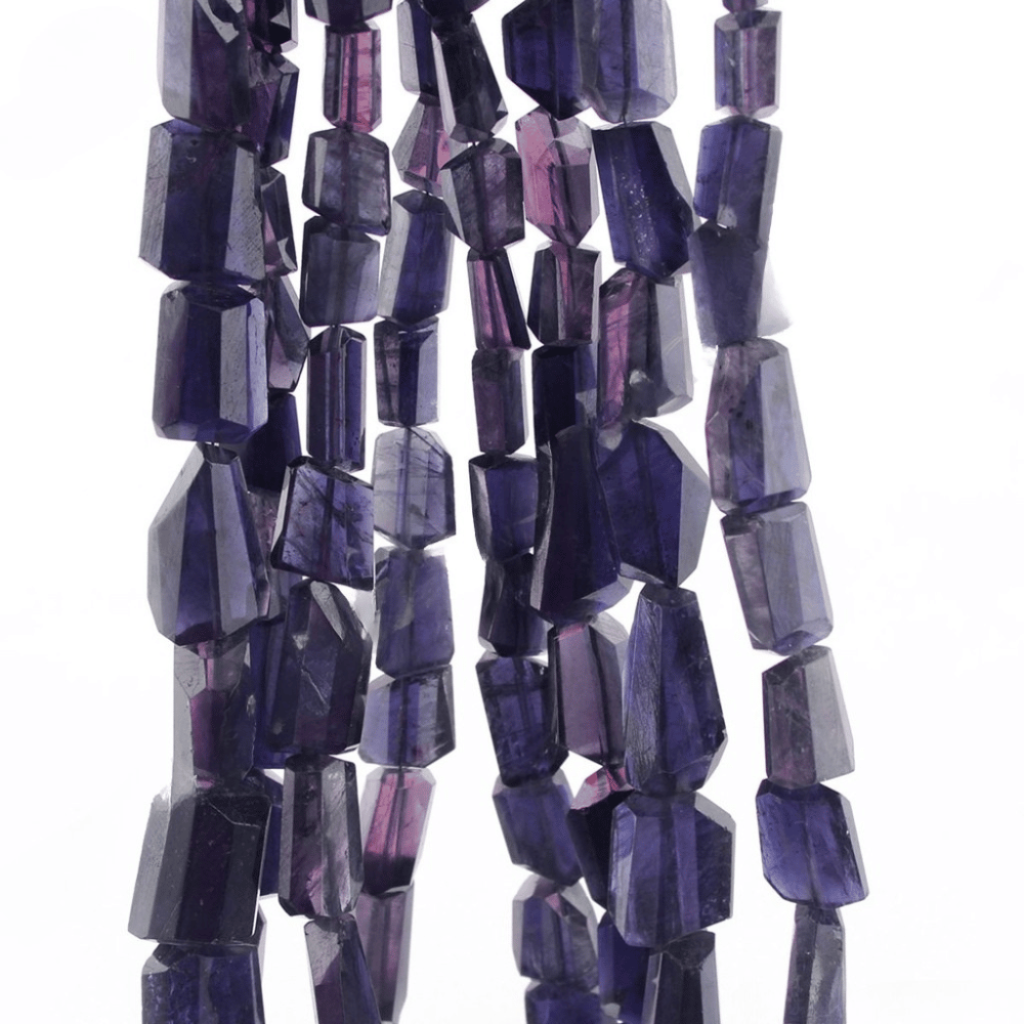Natural Iolite Faceted Tumbles Gemstone 4 Strands Beads