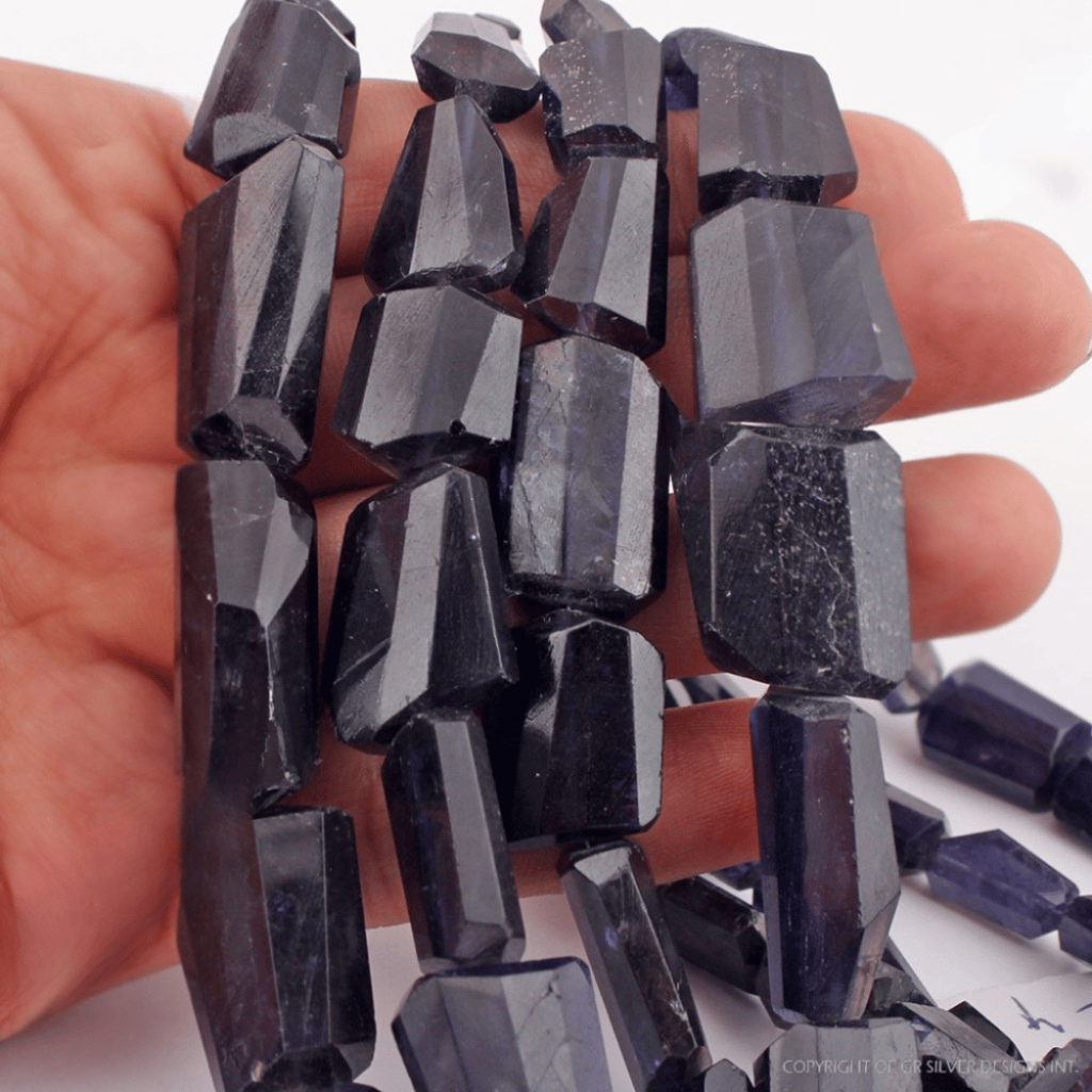 Natural Iolite Faceted Tumbles Gemstone 4 Strands Beads