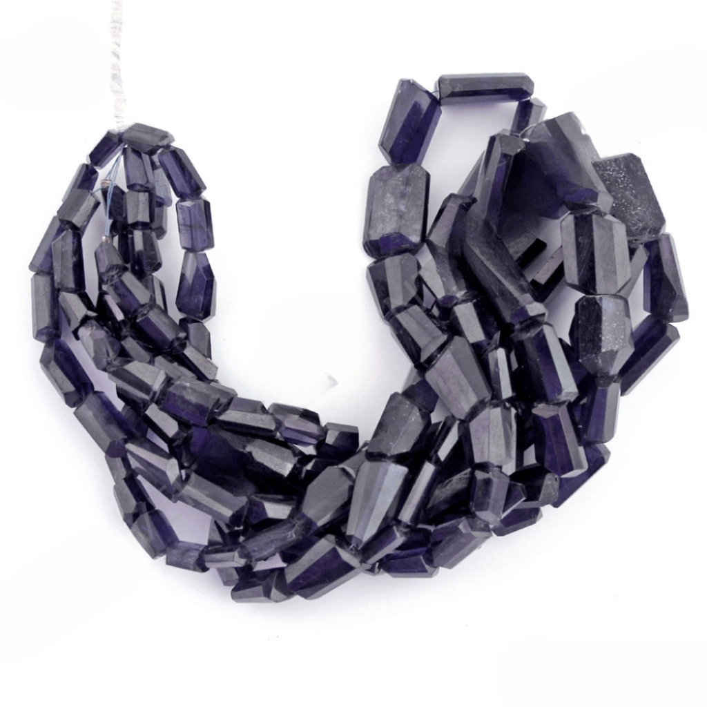 Natural Iolite Faceted Tumbles Gemstone 4 Strands Beads