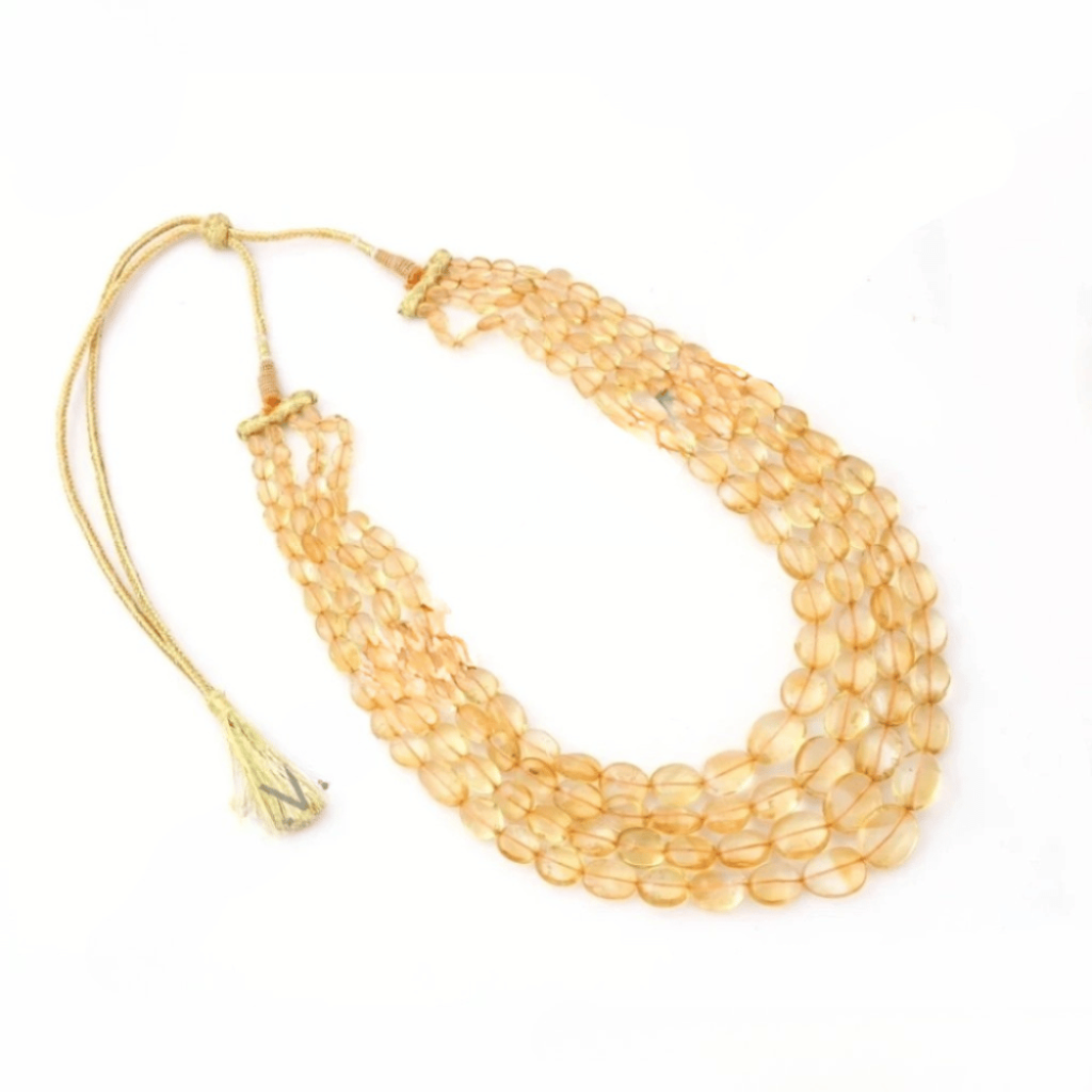 Natural Citrine Necklace Beaded 6.5-18mm Approx Mala