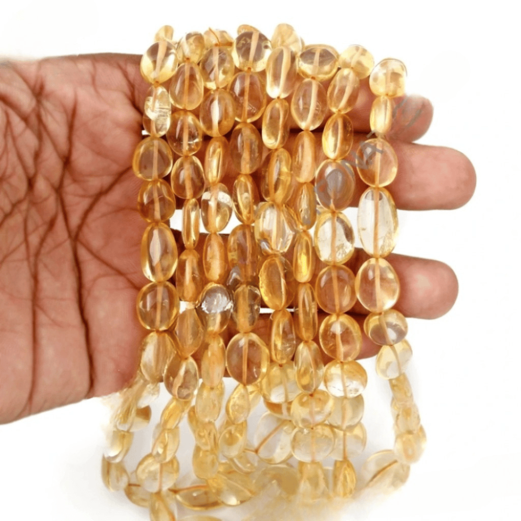 Natural Citrine Necklace Beaded 6.5-18mm Approx Mala