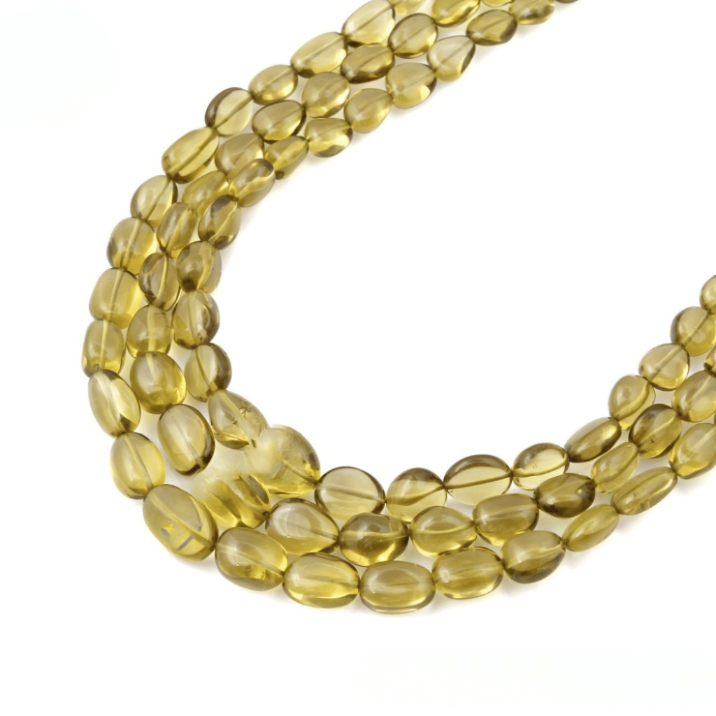 Olive Quartz Gemstone Beaded Necklace 10-18.5mm Approx Nuggets Shape Beads Necklace