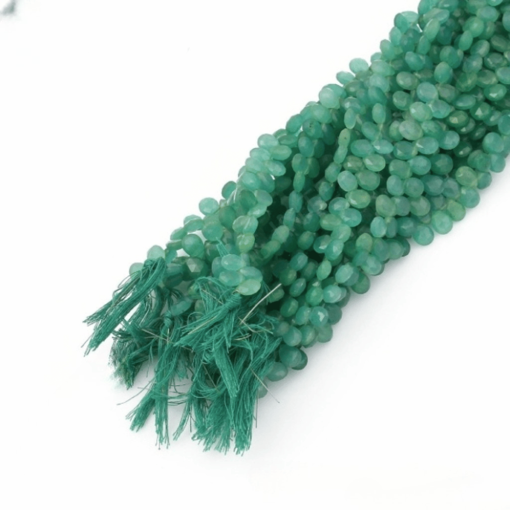 Quartz Beads, Green Quartz Pear Shape Gemstone Beads 9mm Approx 17 Strands