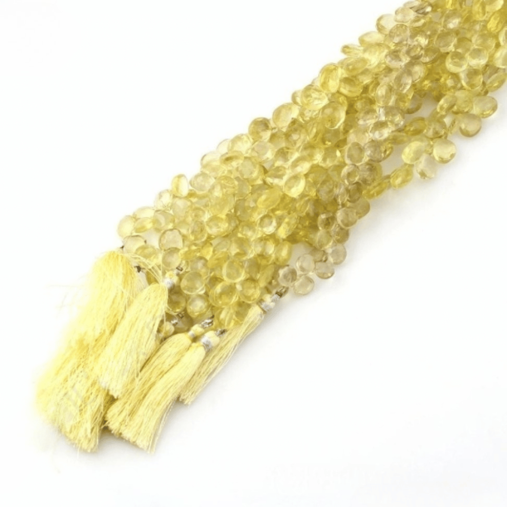 Lemon Quartz Heart Shape Faceted 8-12mm Approx 8 Strand Beads