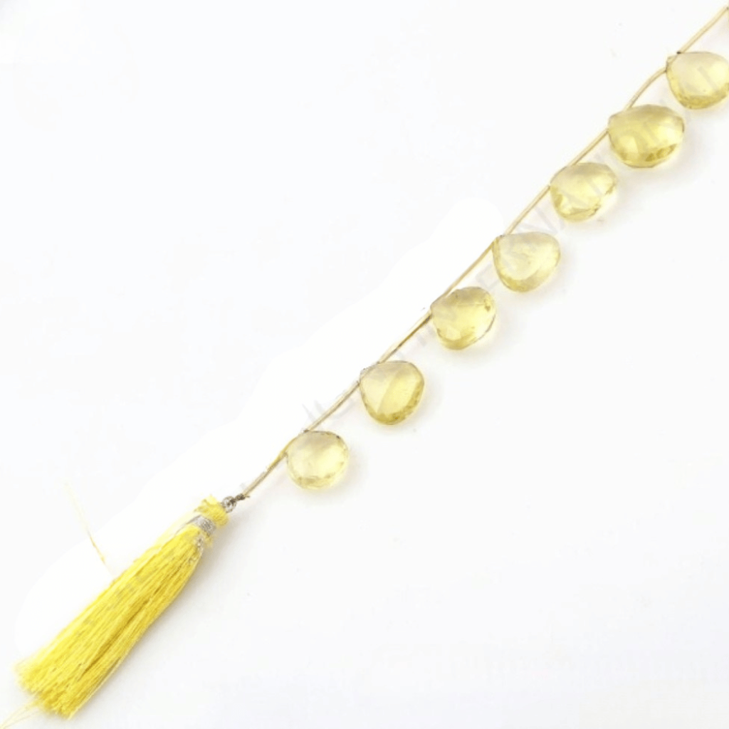 Lemon Quartz Heart Shape Beads, Natural Lemon Quartz Faceted Beads, 14-17.5mm Approx 1 Strands