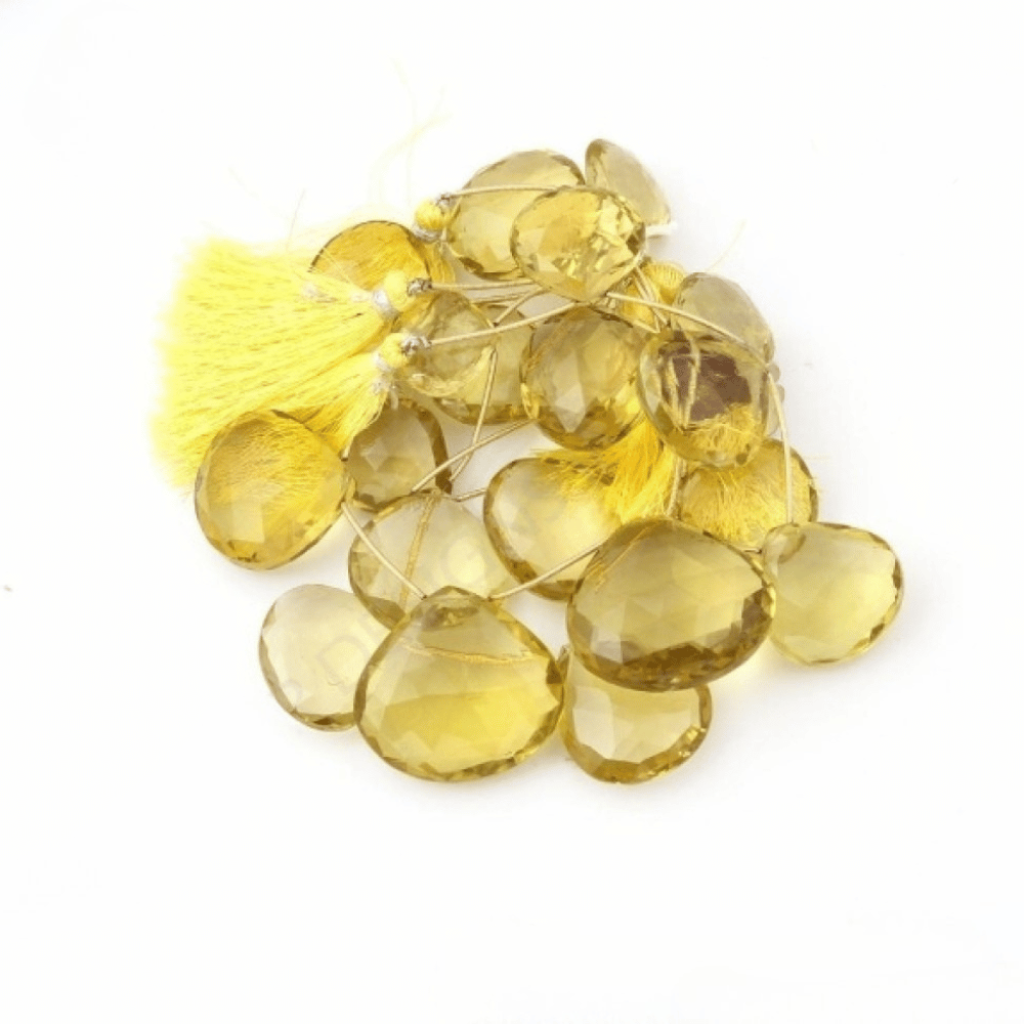 Lemon Quartz Heart Shape Beads, Natural Lemon Quartz Faceted Beads, Big size Lemon Quartz Beads