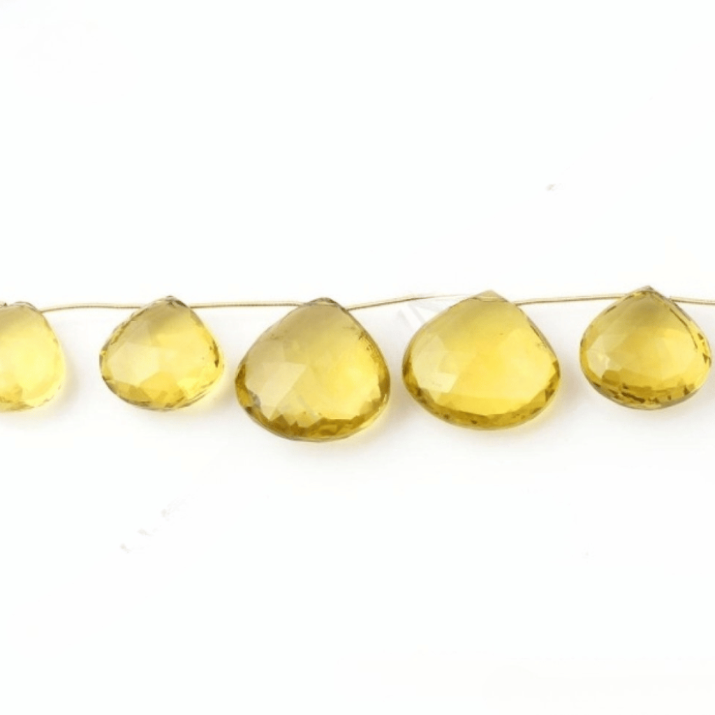 Lemon Quartz Heart Shape Beads, Natural Lemon Quartz Faceted Beads, Big size Lemon Quartz Beads