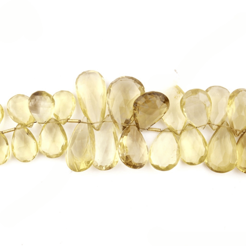 Wholesale Lemon Quartz Pear Gemstone Strand Beads For Jewelry
