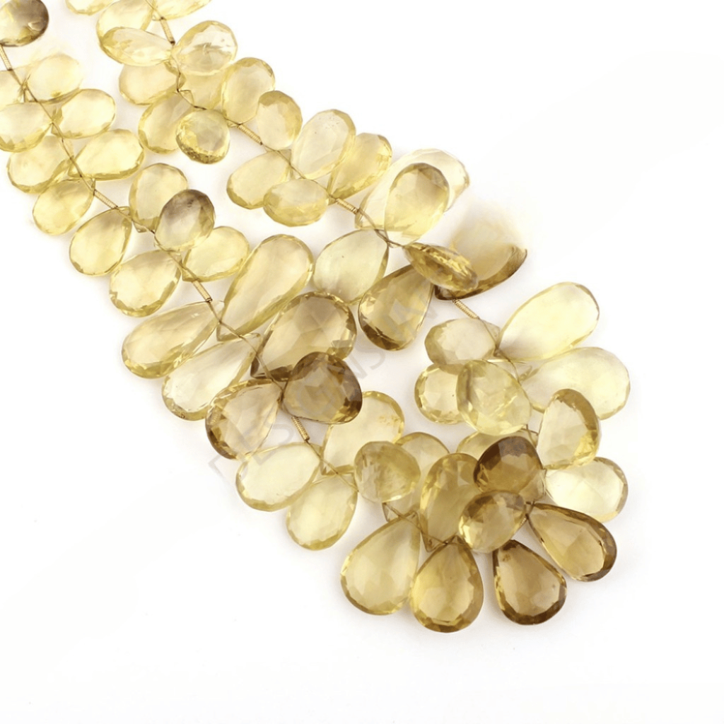 Wholesale Lemon Quartz Pear Gemstone Strand Beads For Jewelry
