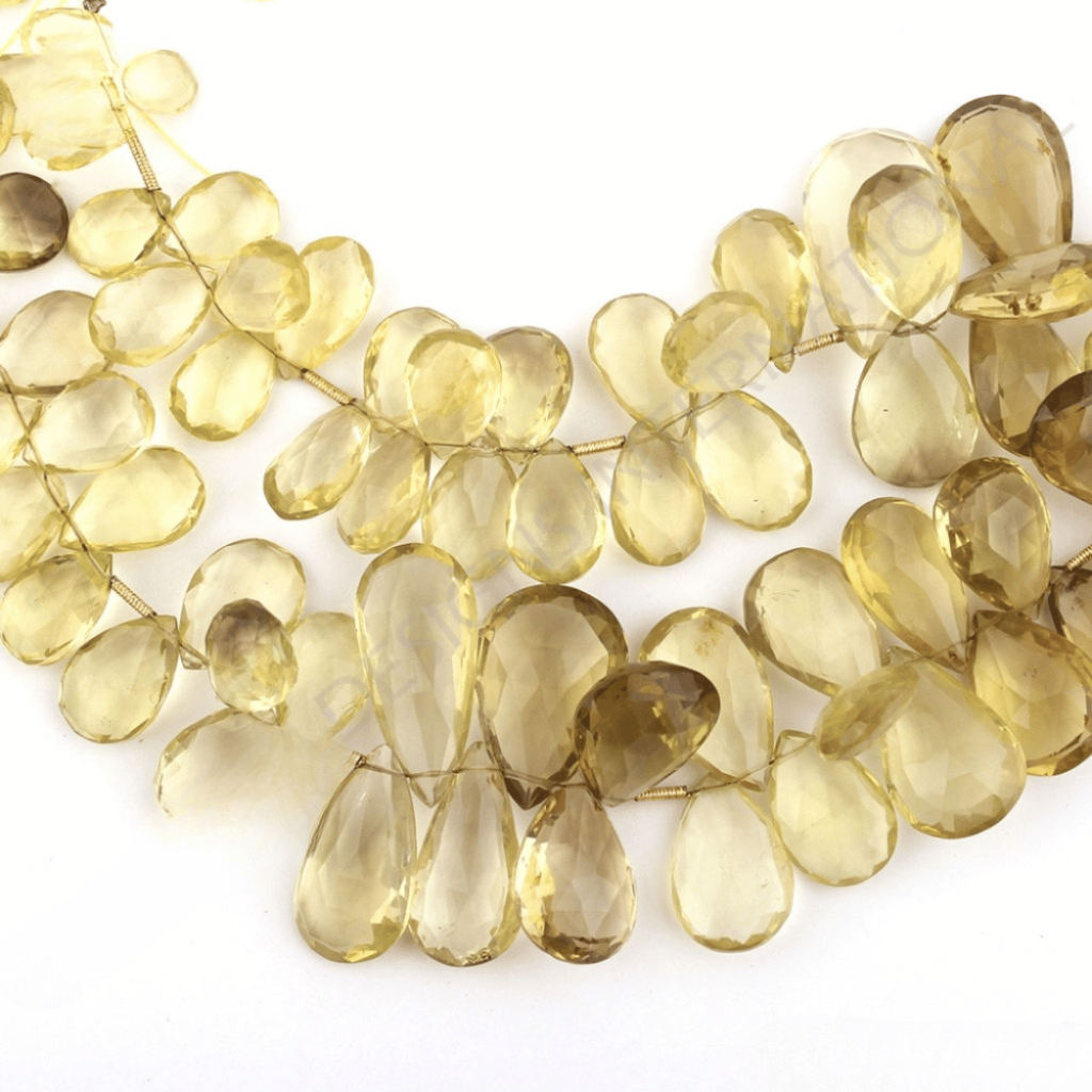 Wholesale Lemon Quartz Pear Gemstone Strand Beads For Jewelry