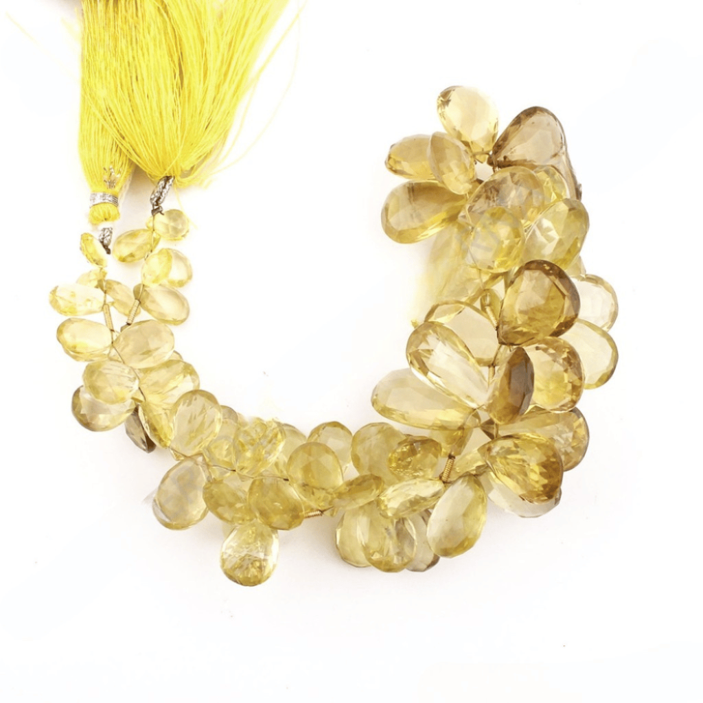 Wholesale Lemon Quartz Pear Gemstone Strand Beads For Jewelry