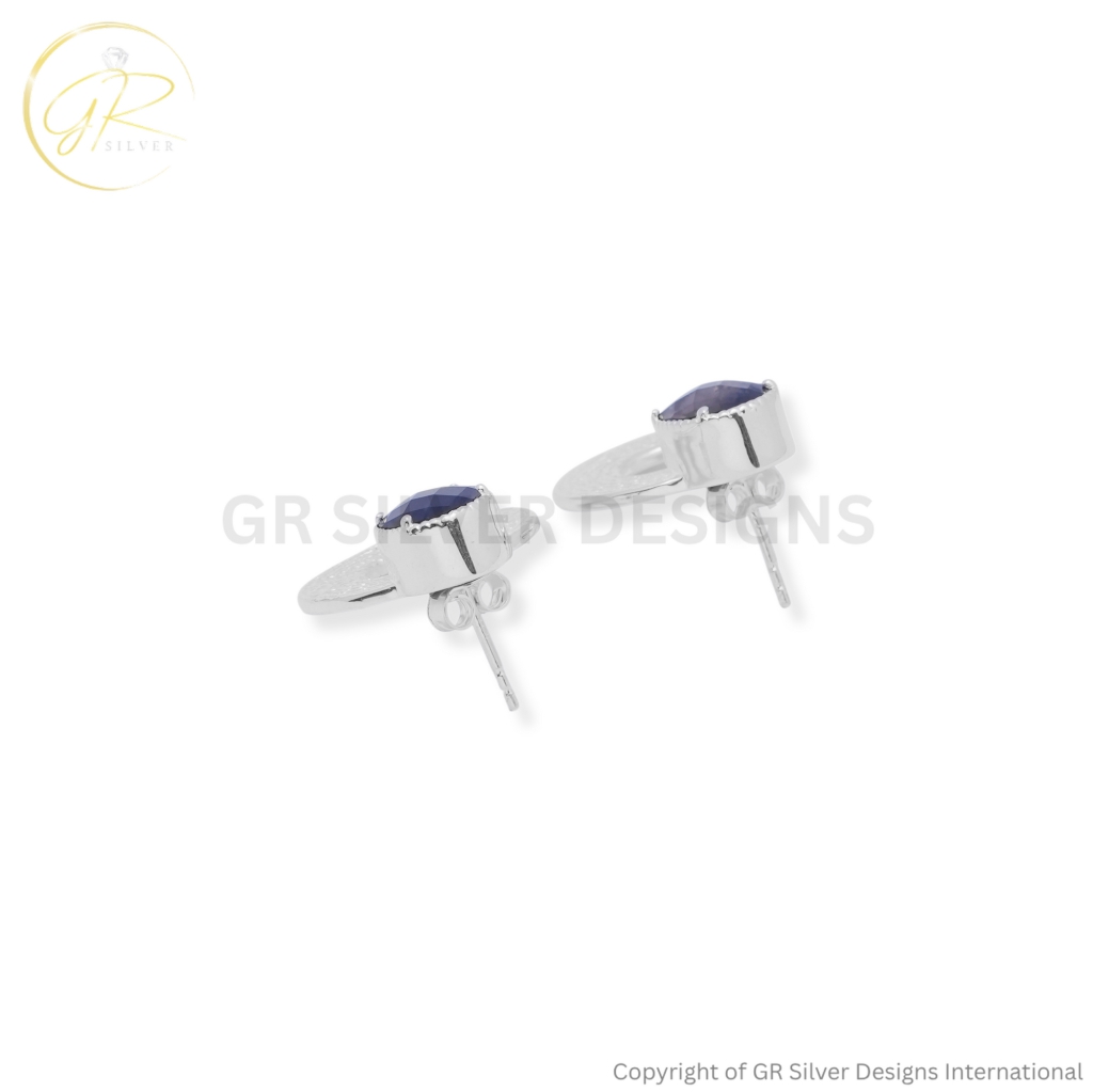 Iolite Birthstone Stud Earrings