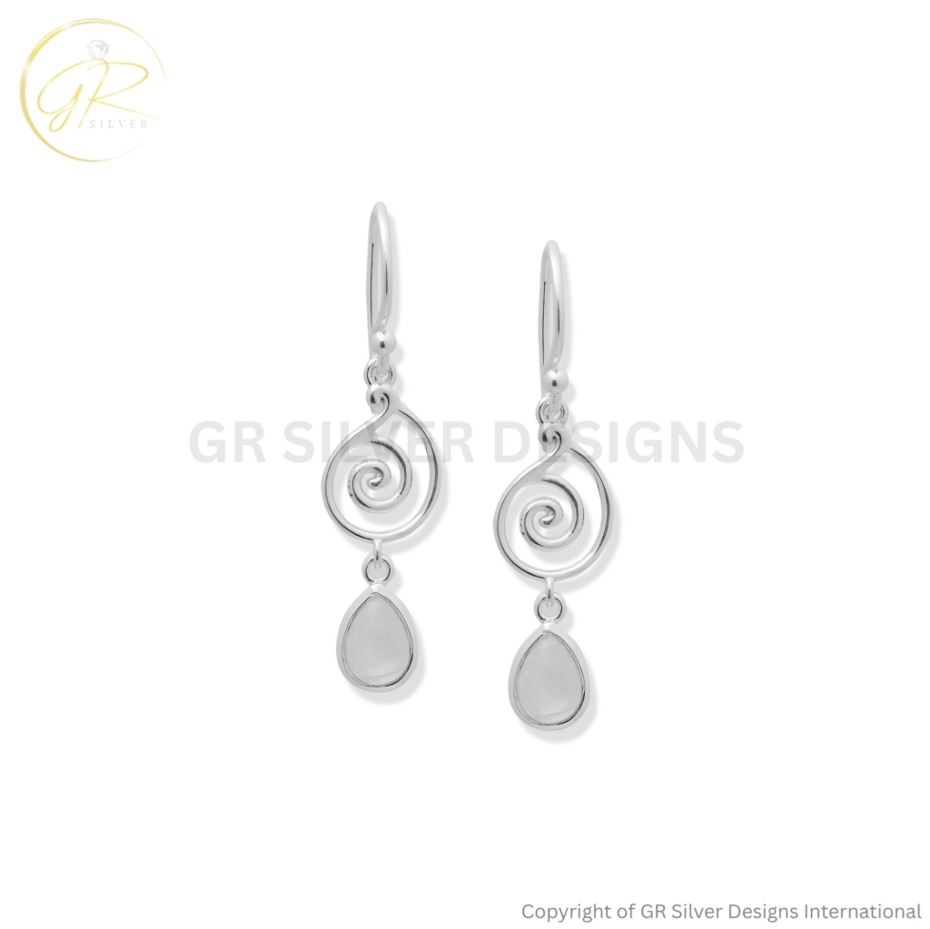 Rainbow Moonstone Dangle Earrings For Women