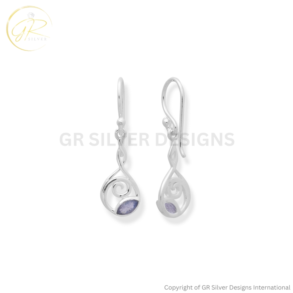 Marquise Labradorite Earrings by GR Silver Designs