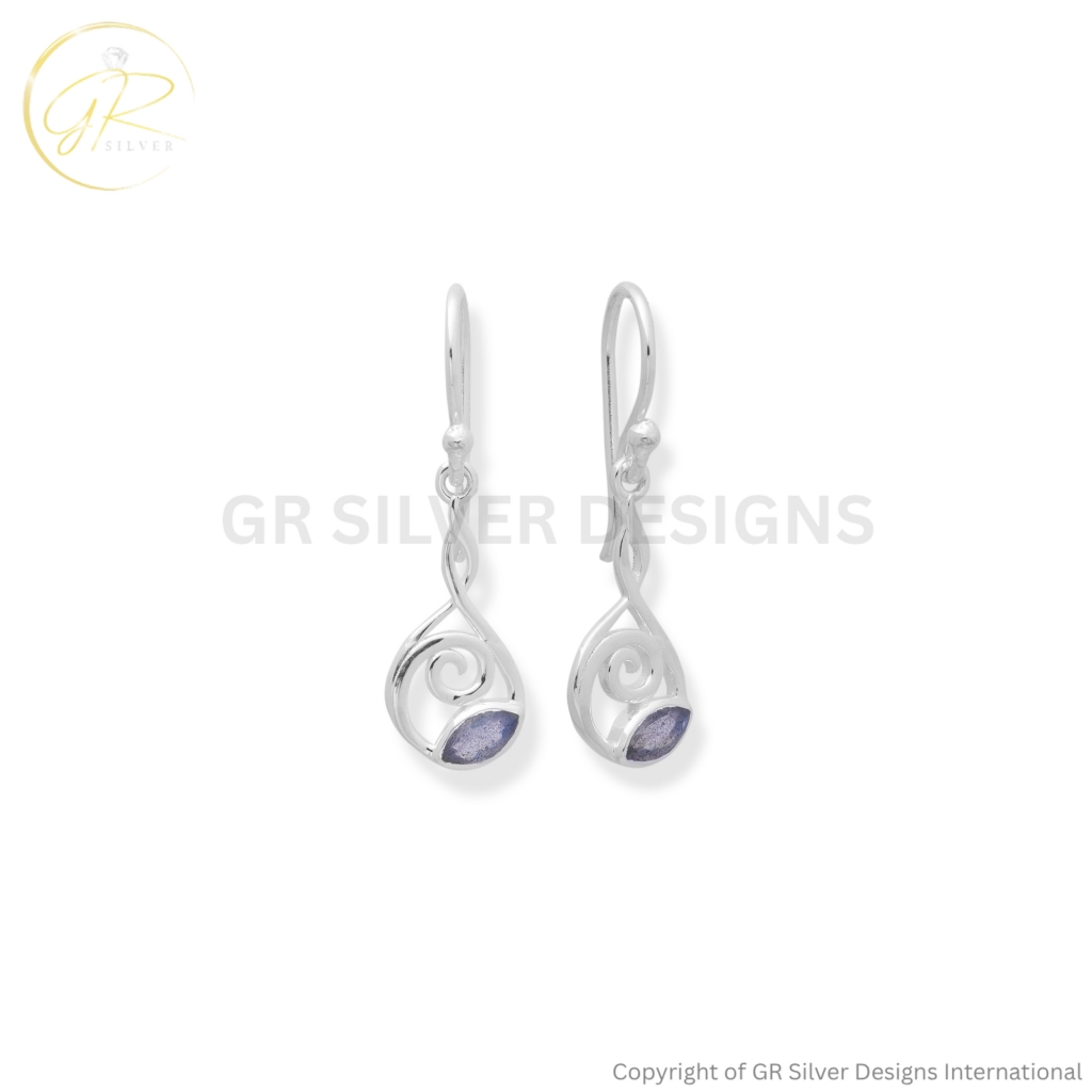 Marquise Labradorite Earrings by GR Silver Designs