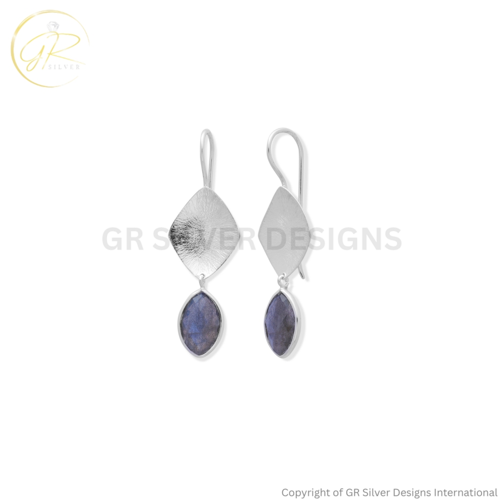 Buy Now Labradorite Earrings For Women, by GR Silver Designs website