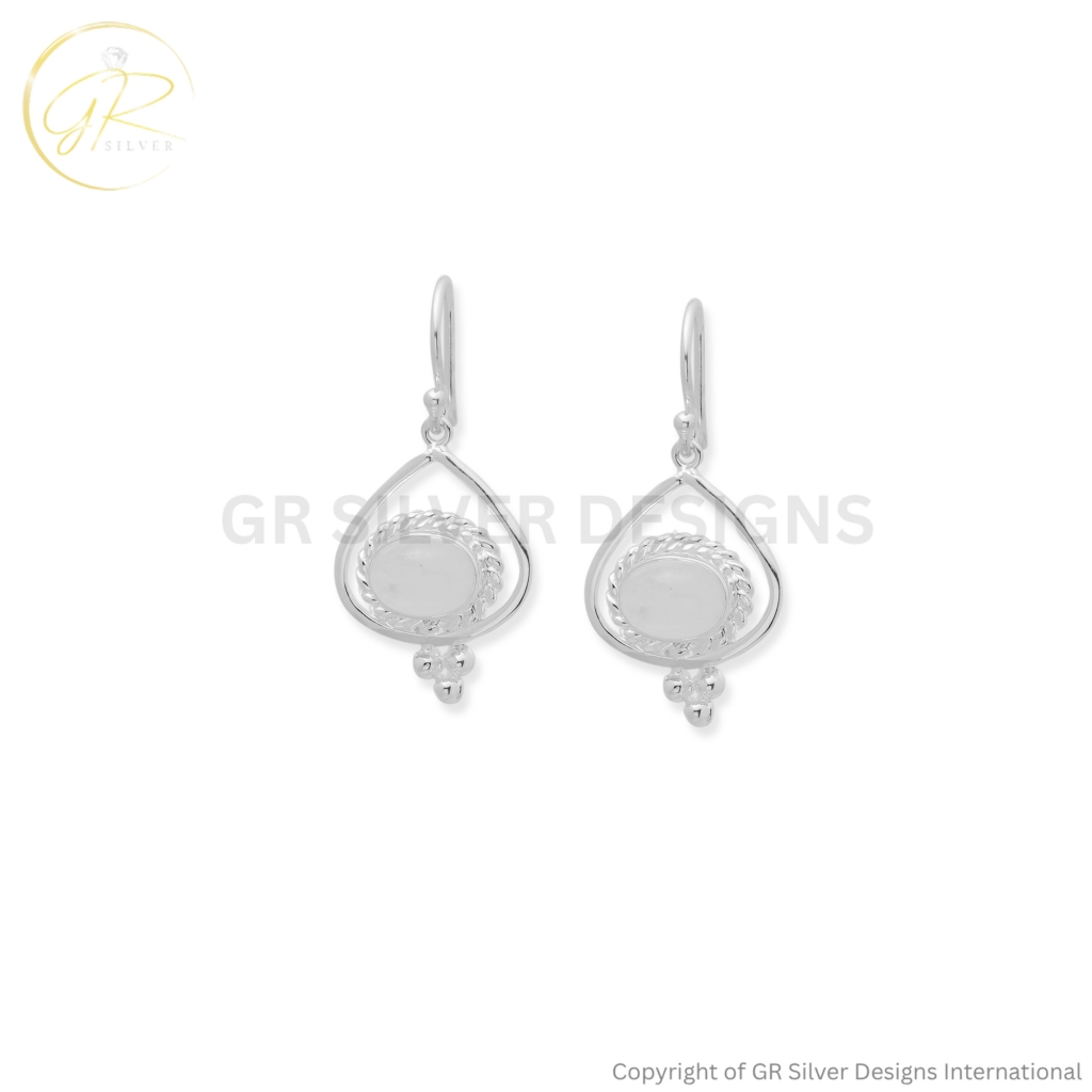 Rainboe Moonstone Dangle Silver Earrings For Women