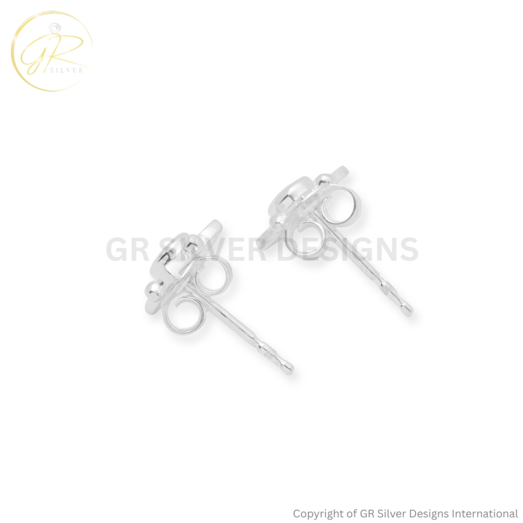 Womens Minimalist Tanzanite Round-Cut Sterling Silver Star Stud Earrings