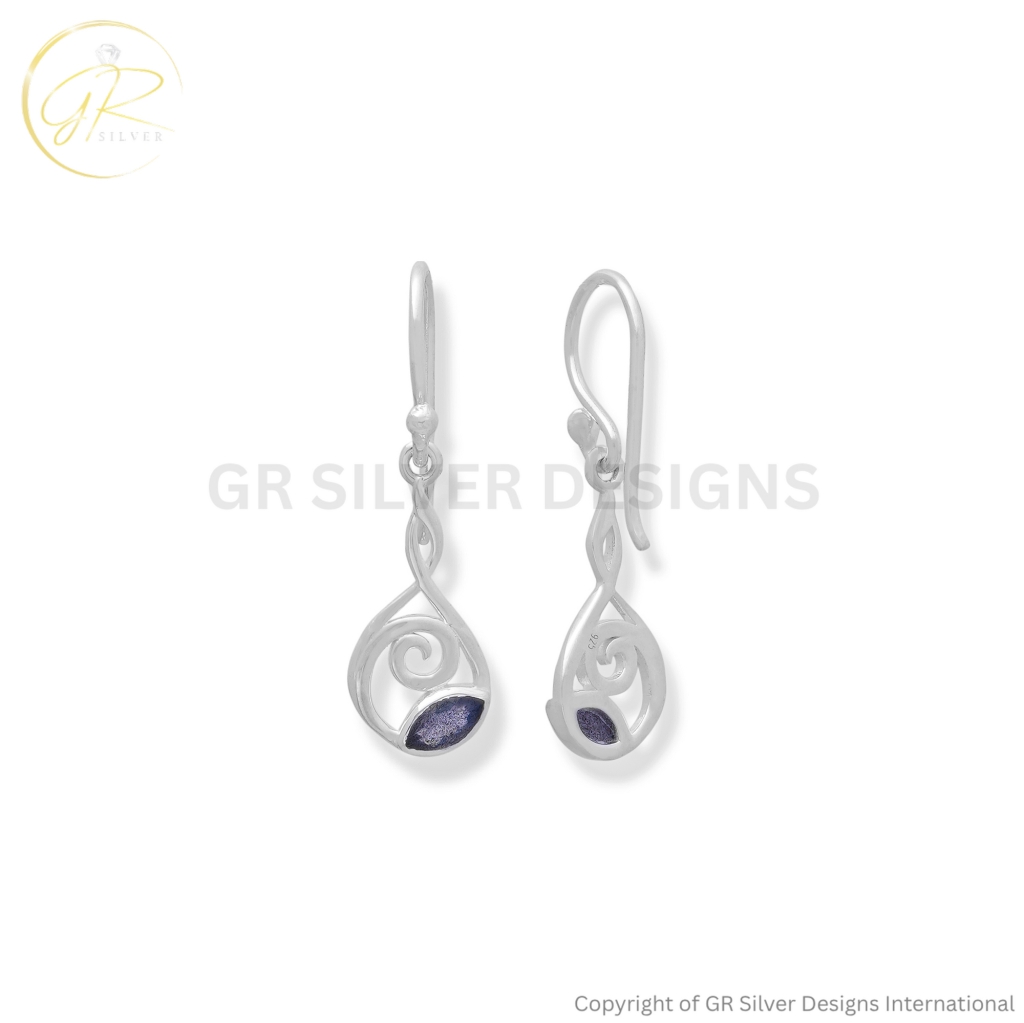 Marquise Labradorite Earrings by GR Silver Designs