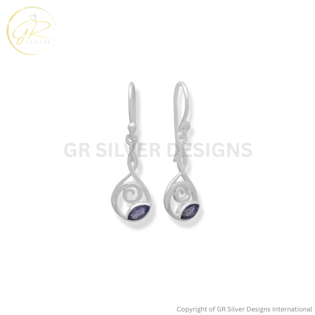 Marquise Labradorite Earrings by GR Silver Designs